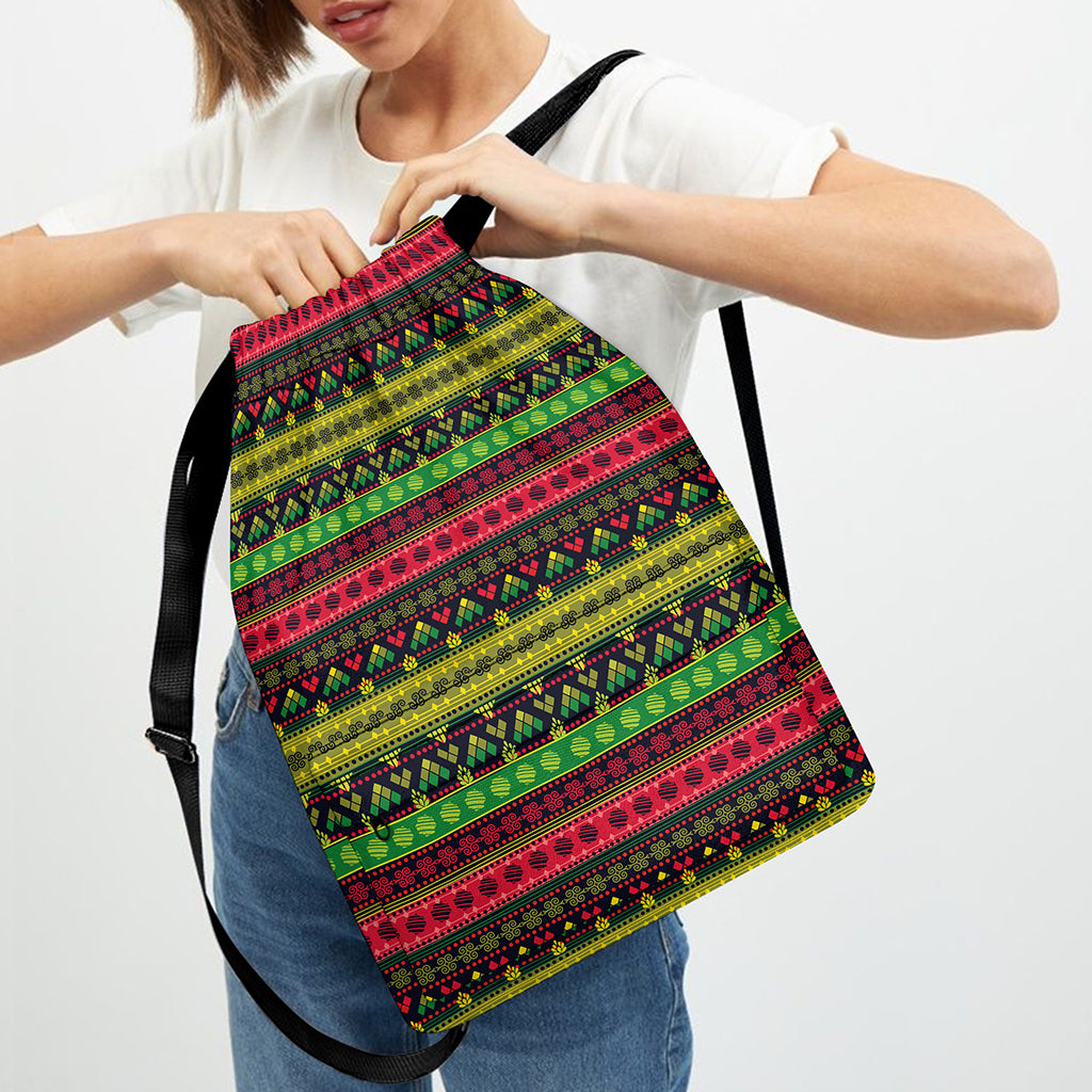 Native Indian Tribal Pattern Print Drawstring Backpack