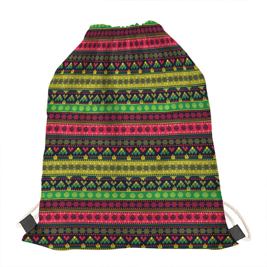 Native Indian Tribal Pattern Print Drawstring Bag