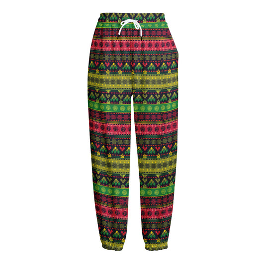 Native Indian Tribal Pattern Print Fleece Lined Knit Pants