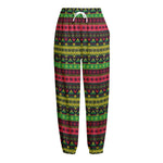Native Indian Tribal Pattern Print Fleece Lined Knit Pants