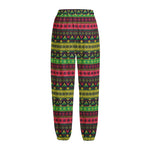 Native Indian Tribal Pattern Print Fleece Lined Knit Pants