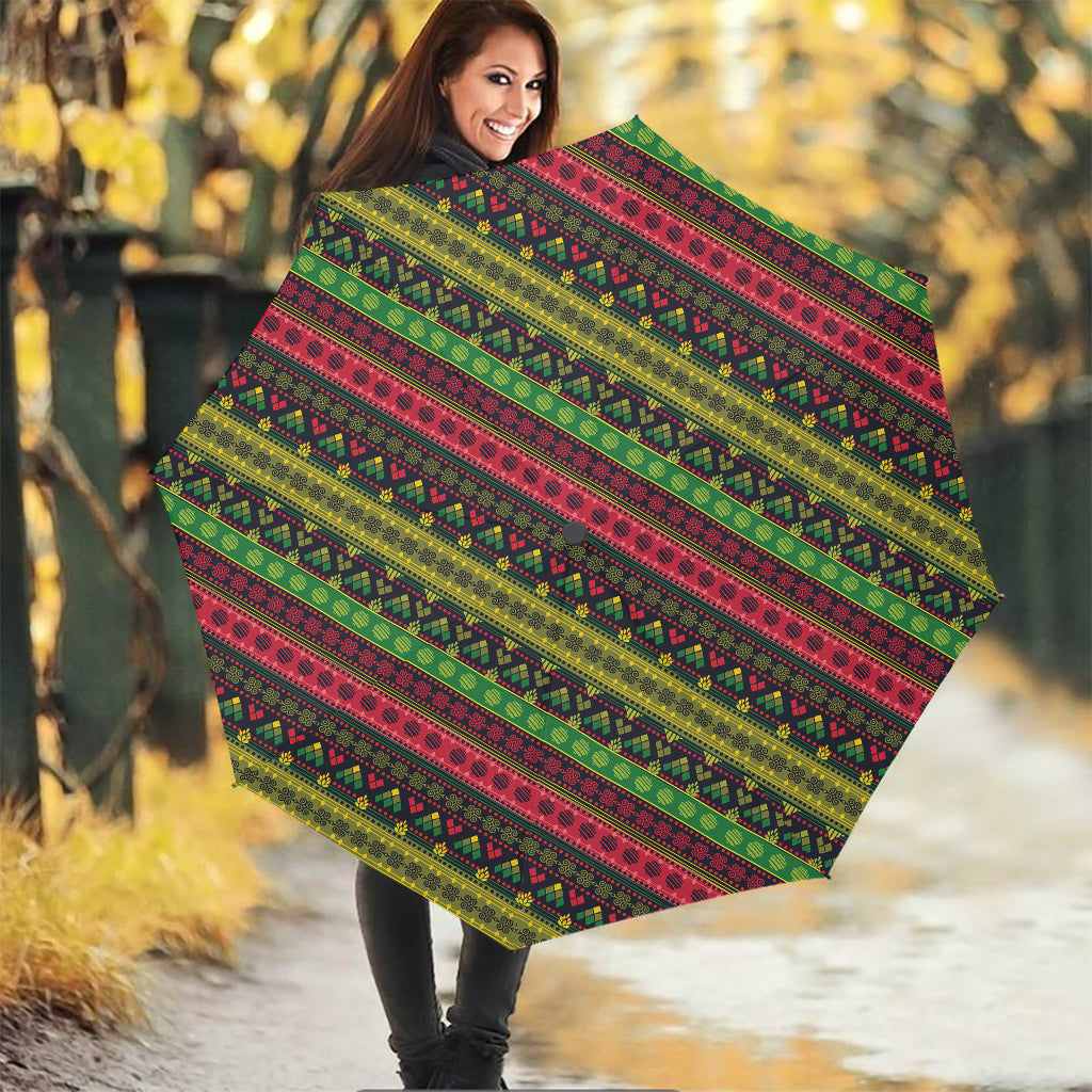 Native Indian Tribal Pattern Print Foldable Umbrella