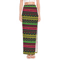 Native Indian Tribal Pattern Print High Slit Maxi Skirt