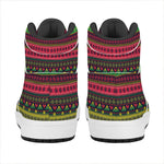 Native Indian Tribal Pattern Print High Top Leather Sneakers