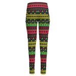 Native Indian Tribal Pattern Print High-Waisted Pocket Leggings