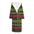 Native Indian Tribal Pattern Print Hooded Bathrobe