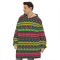 Native Indian Tribal Pattern Print Hoodie Blanket