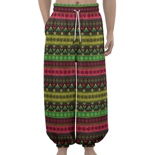 Native Indian Tribal Pattern Print Lantern Pants