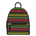 Native Indian Tribal Pattern Print Leather Backpack
