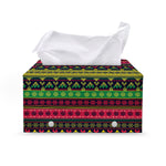 Native Indian Tribal Pattern Print Leather Tissue Box Cover