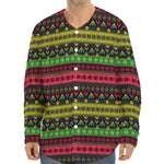 Native Indian Tribal Pattern Print Long Sleeve Baseball Jersey