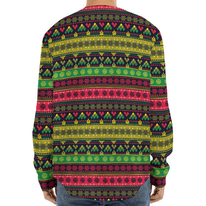 Native Indian Tribal Pattern Print Long Sleeve Baseball Jersey