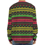 Native Indian Tribal Pattern Print Long Sleeve Baseball Jersey