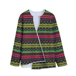 Native Indian Tribal Pattern Print Long Sleeve Short Coat