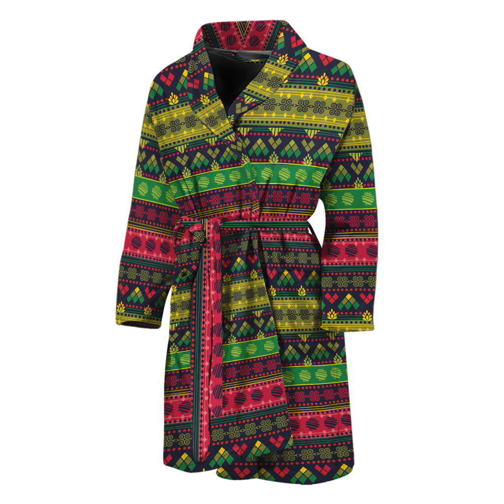 Native Indian Tribal Pattern Print Men's Bathrobe