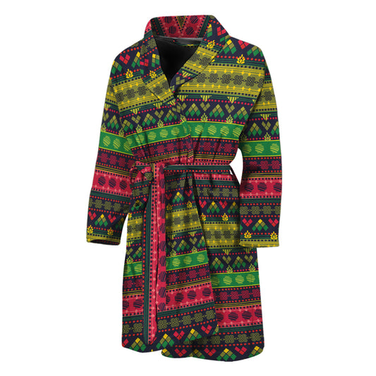 Native Indian Tribal Pattern Print Men's Bathrobe