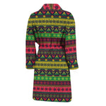 Native Indian Tribal Pattern Print Men's Bathrobe