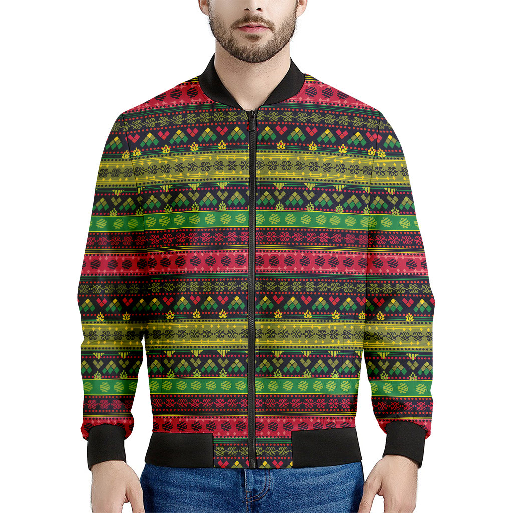 Native Indian Tribal Pattern Print Men's Bomber Jacket