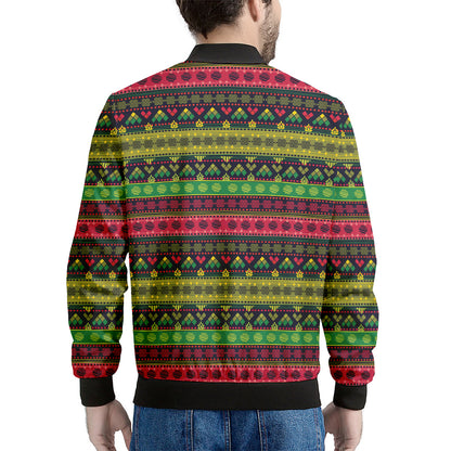 Native Indian Tribal Pattern Print Men's Bomber Jacket