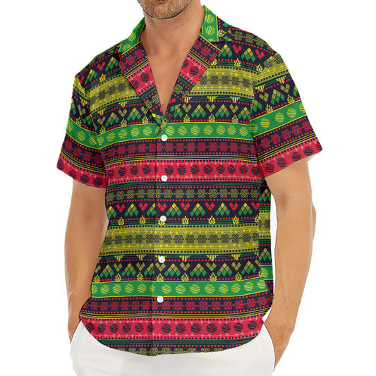 Native Indian Tribal Pattern Print Men's Deep V-Neck Shirt