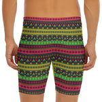 Native Indian Tribal Pattern Print Men's Long Boxer Briefs