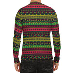 Native Indian Tribal Pattern Print Men's Long Sleeve Rash Guard