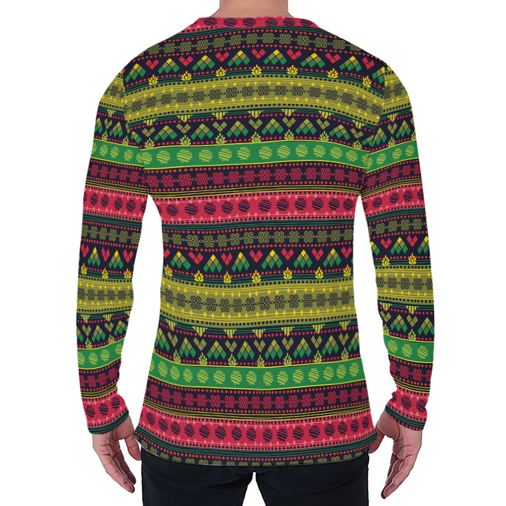 Native Indian Tribal Pattern Print Men's Long Sleeve T-Shirt