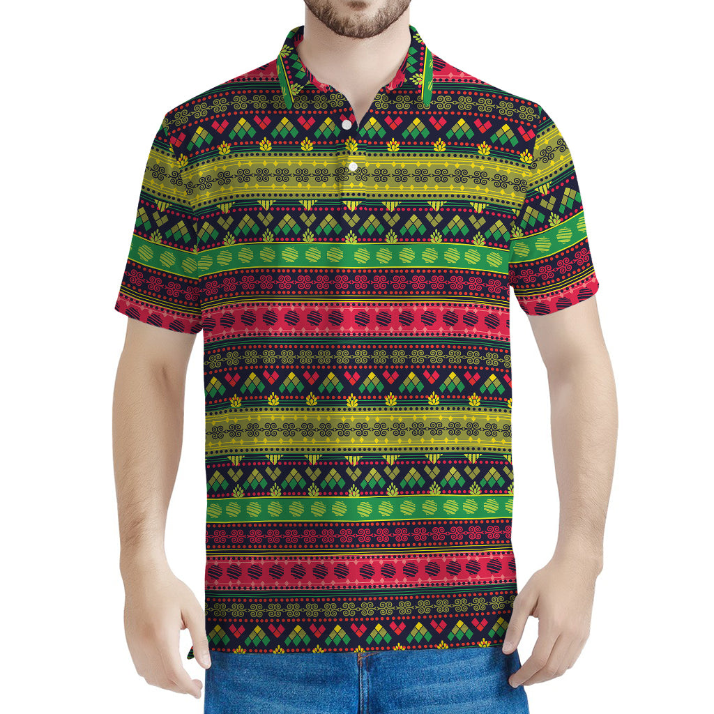 Native Indian Tribal Pattern Print Men's Polo Shirt