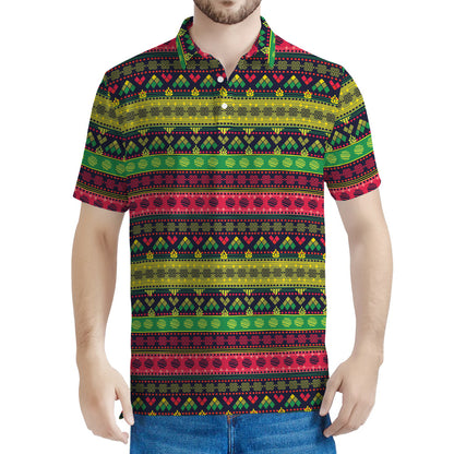 Native Indian Tribal Pattern Print Men's Polo Shirt