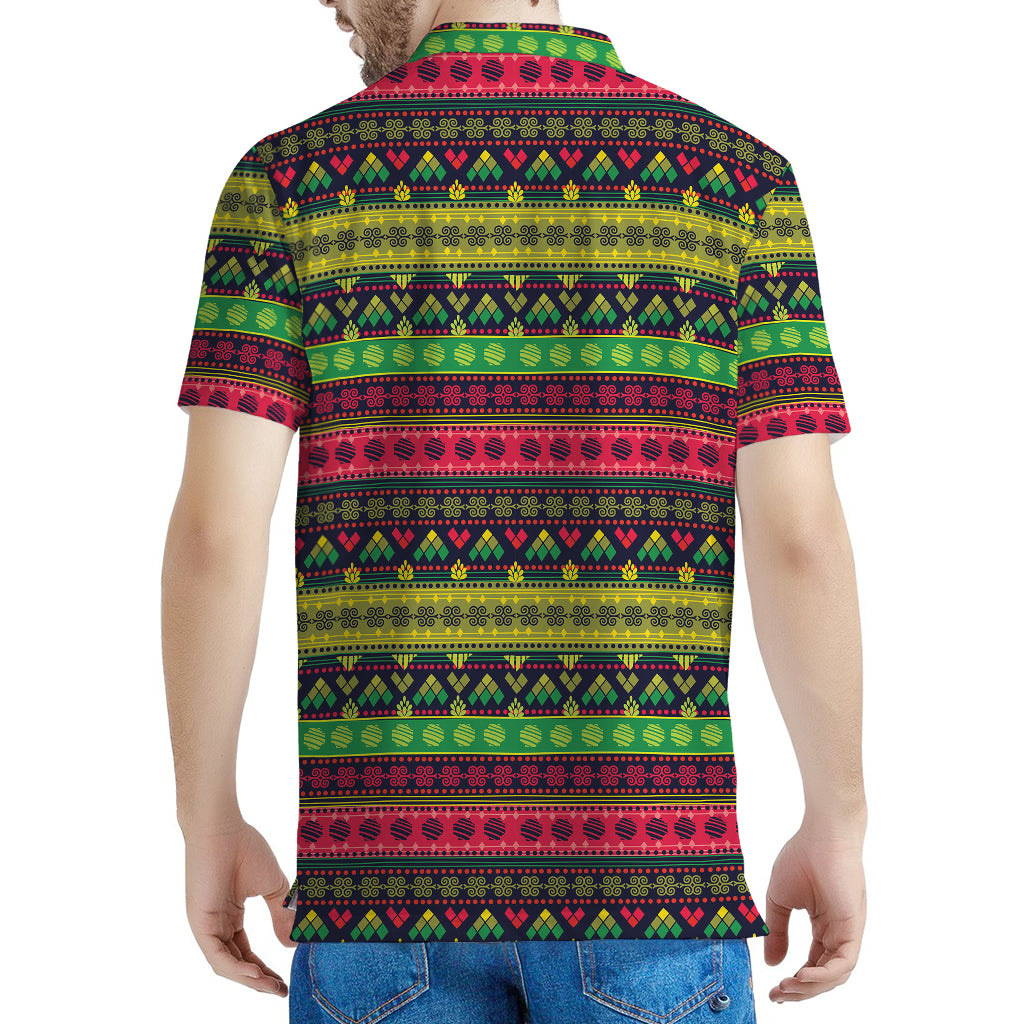 Native Indian Tribal Pattern Print Men's Polo Shirt