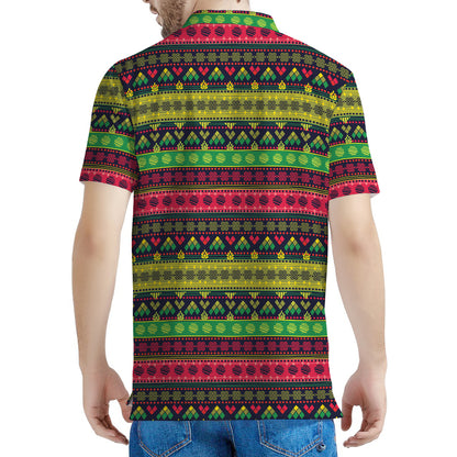 Native Indian Tribal Pattern Print Men's Polo Shirt