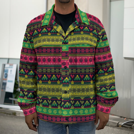 Native Indian Tribal Pattern Print Men's Shirt Jacket