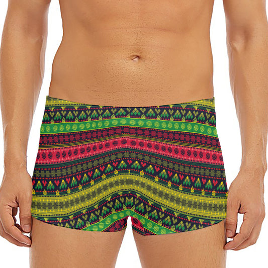 Native Indian Tribal Pattern Print Men's Short Boxer Briefs
