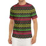 Native Indian Tribal Pattern Print Men's Short Sleeve Rash Guard