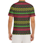 Native Indian Tribal Pattern Print Men's Short Sleeve Rash Guard