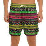Native Indian Tribal Pattern Print Men's Split Running Shorts