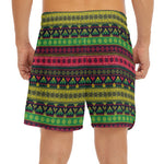 Native Indian Tribal Pattern Print Men's Split Running Shorts