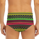 Native Indian Tribal Pattern Print Men's Triangle Swim Briefs