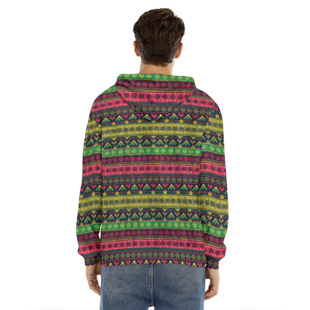 Native Indian Tribal Pattern Print Men's Velvet Pullover Hoodie