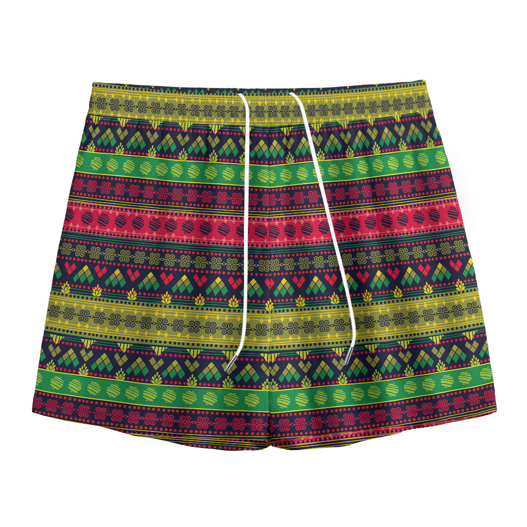 Native Indian Tribal Pattern Print Mesh Shorts