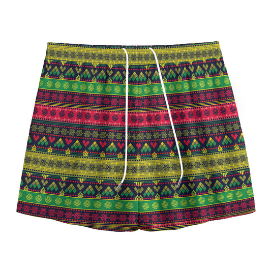 Native Indian Tribal Pattern Print Mesh Shorts