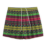 Native Indian Tribal Pattern Print Mesh Shorts