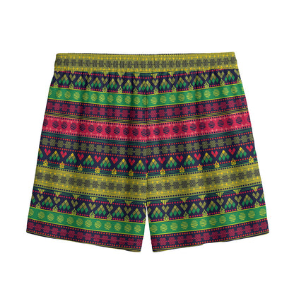 Native Indian Tribal Pattern Print Mesh Shorts