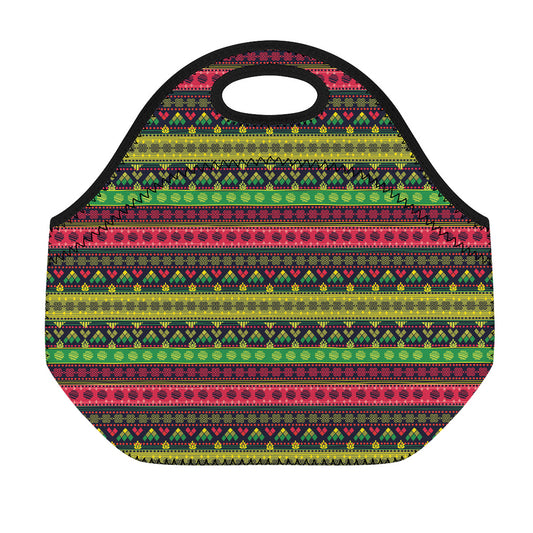 Native Indian Tribal Pattern Print Neoprene Lunch Bag