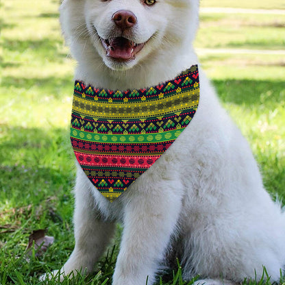 Native Indian Tribal Pattern Print Over The Collar Dog Bandana