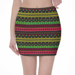 Native Indian Tribal Pattern Print Pencil Mini Skirt