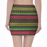 Native Indian Tribal Pattern Print Pencil Mini Skirt