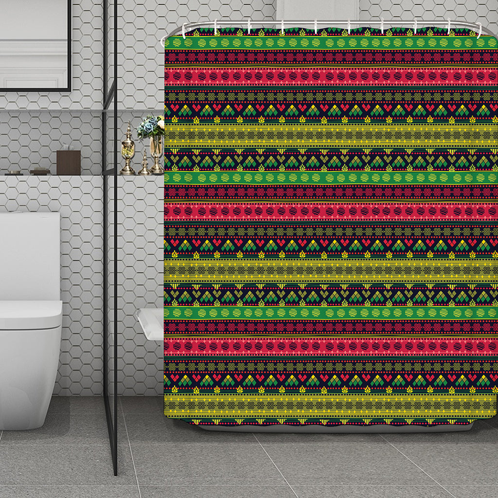 Native Indian Tribal Pattern Print Polyester Shower Curtain