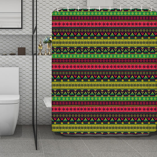 Native Indian Tribal Pattern Print Polyester Shower Curtain