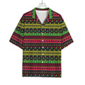 Native Indian Tribal Pattern Print Rayon Hawaiian Shirt